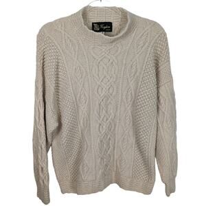 Foxglove Ireland Mary Lavery Collection Handknit 100% Alpaca Cream Cable Knit